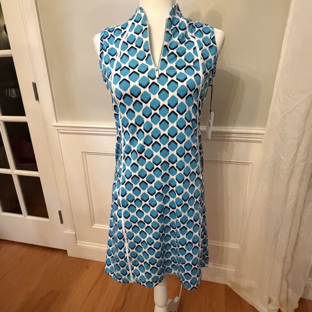 NWT Tail Activewear Sleeveless Quarter Zip Golf Dress Blue Size S - Picture 8 of 10
